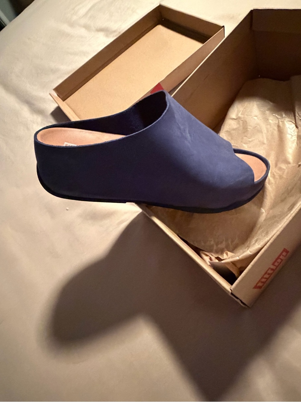 Fitflop Navy Suede Slide - Picture 2 of 5